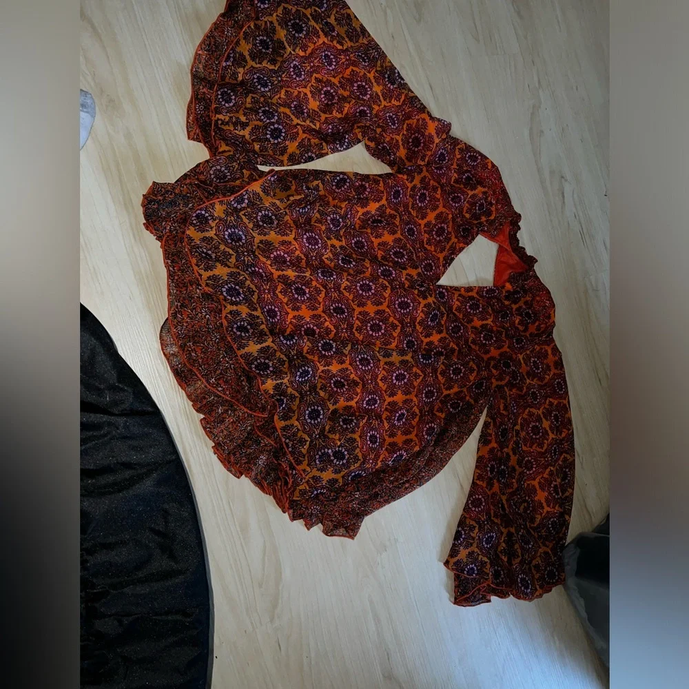 Free People Orange and Purple Tunic - Picture 9 of 9